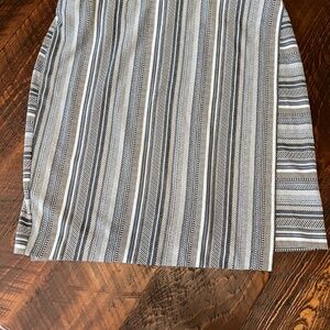 J.JILL Stretch Pull On Geo Striped Faux Wrap Front Skirt Size Large